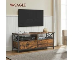 TV staliukas Songmics TV spintelė, 120x40x50 cm, ruda ir juoda