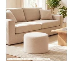 TV staliukas Promotions Pufas Otomanas 45x45x35 cm Smėlio spalvos Audinys