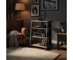 TV staliukas Relaxdays Hi-fi stovas, 78x61x52 cm, pilkas, metalas ir MDF