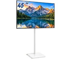TV staliukas Relaxdays Televizoriaus grindų stovas 32-60 colių, pasukamas, aukščio reguliavimas, plienas ir MDF