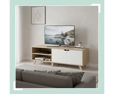 TV staliukas Relaxdays TV spintelė, 6 skyreliai, balta