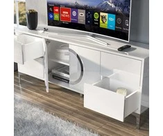 TV staliukas Skandica TV spintelė, EVA, 150x59 cm, Balta
