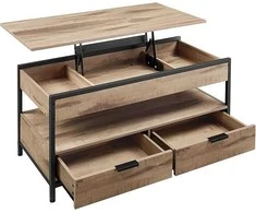 TV staliukas Songmics Kavos staliukas 100x50x48 cm Rudas Juodas Su daiktadėže