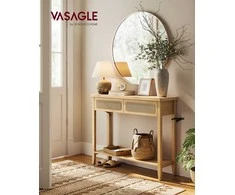 TV staliukas Songmics Konsolinis stalas 100x30x80 cm Smėlio spalvos drožlių plokštė