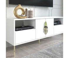 TV staliukas Spintelė, Skandica MERLIN, 136x40 cm, Balta