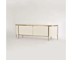 TV staliukas, Stilig, 200 cm, auksinis baltas