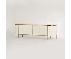 TV staliukas, Stilig, 200 cm, auksinis baltas