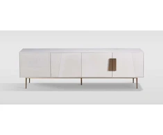 TV staliukas, Stilig, baltas, 200 x 60 x 40 cm, auksinis