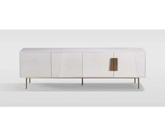 TV staliukas, Stilig, baltas, 200 x 60 x 40 cm, auksinis