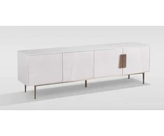 TV staliukas, Stilig, baltas, 200 x 60 x 40 cm, auksinis