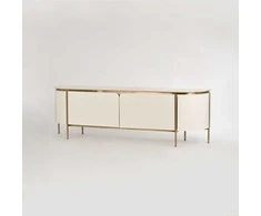 TV staliukas, Stilig, 200 cm, auksinis baltas
