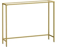 TV staliukas Songmics Konsolinis stalas, 100.5x20x80 cm, auksinis ir permatomas