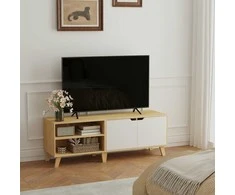 TV staliukas Songmics Vasagle Televizoriaus spintelė, televizoriaus staliukas su 2 durelėmis, 140 cm ilgio