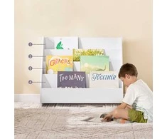 Vaikiška knygų lentyna, SoBuy KMB32-K-W, 70x30x60 cm, Balta