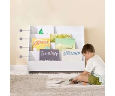 Vaikiška knygų lentyna, SoBuy KMB32-K-W, 70x30x60 cm, Balta