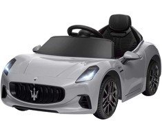 AIYAPLAY vaikiškas elektrinis automobilis 12V vaikiškas automobilis su 2,4 GHz nuotolinio valdymo pulteliu, 2 varikliai, vaikiška transporto priemonė su garsiniu signalu, LED, muzika, švelnus užvedimas, elektrinė transporto priemonė su papildomu ratu, skirta 3-5 metų vaikams, pilka spalva