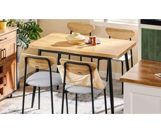 Valgomojo komplektas, SoBuy OGT52-N, 110x70x76 cm, Juodas