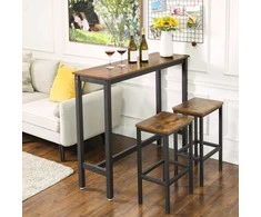 Songmics Baro stalas, 120x40x100 cm, rudas ir juodas