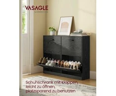 Songmics Batų spintelė, 24x105,5x82,7 cm, juoda