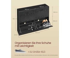 Songmics Batų spintelė, 24x105,5x82,7 cm, juoda