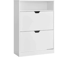 Songmics Batų spintelė, 80x24x102 cm, balta