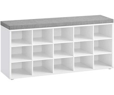 Songmics Batų suoliukas, 105x30x48 cm, balta
