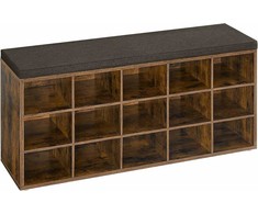 Songmics Batų suoliukas, 105x30x48 cm, ruda