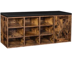 Songmics Batų suoliukas, 110x30x48 cm, ruda