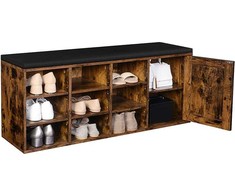 Songmics Batų suoliukas, 110x30x48 cm, ruda