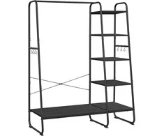 Songmics Drabužių kabykla, 120x45x160 cm, juoda