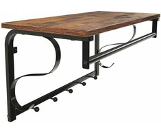 Songmics Drabužių kabykla su lentyna, 60x30x31.7 cm, ruda, juoda