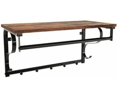 Songmics Drabužių kabykla su lentyna, 60x30x31.7 cm, ruda, juoda