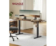 Songmics Elektrinis stalo rėmas, reguliuojamo aukščio, 80x150x72 cm, juodas