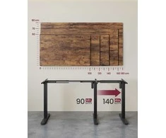 Songmics Elektrinis stalo rėmas, reguliuojamo aukščio, 80x150x72 cm, juodas