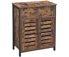 Songmics Grindų spintelė, 68,6x30x80 cm, ruda, juoda