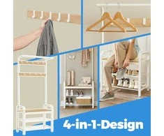 Songmics Drabužių kabykla VASAGLE 183 cm su batų lentyna