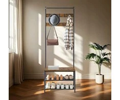 Songmics Drabužių kabykla su suoliuku VASAGLE, 32,2x64x180 cm