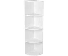 Songmics Kampinė lentyna, 129,5x30x30 cm, balta