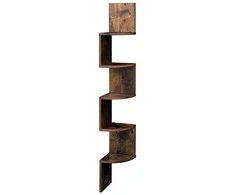 Songmics Kampinė lentyna, 20x20x126 cm, ruda
