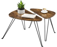 Songmics Kavos staliukų komplektas, 60x38x47.5 cm, juoda