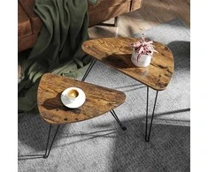 Songmics Kavos staliukų komplektas, 60x38x47.5 cm, juoda