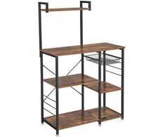 Songmics Kepėjo lentyna, 90x40x132 cm, ruda, juoda