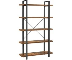 Songmics Knygų lentyna, 105x33,5x177,5 cm, ruda, juoda