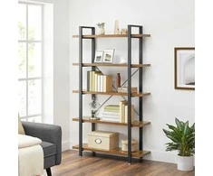 Songmics Knygų lentyna, 105x33,5x177,5 cm, ruda, juoda