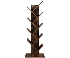 Songmics Knygų lentyna, 50x25x141.5 cm, ruda