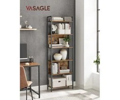 Songmics Knygų lentyna, 60x24x186 cm, Juoda