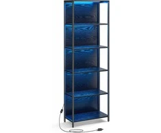 Songmics Knygų lentyna, 60x30.3x178.6 cm, juoda