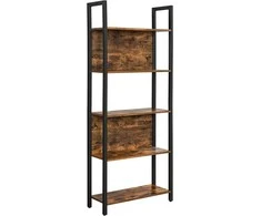 Songmics Knygų lentyna, 62x24x165 cm, Ruda, Juoda