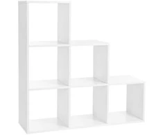 Songmics Knygų lentyna, 97,5x97,5x29 cm, balta