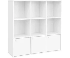 Songmics Knygų lentyna, 97,5x97,5x29 cm, Balta